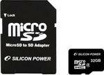 Micro SD 32 GB Silicon Power /Class 4 + адаптер/